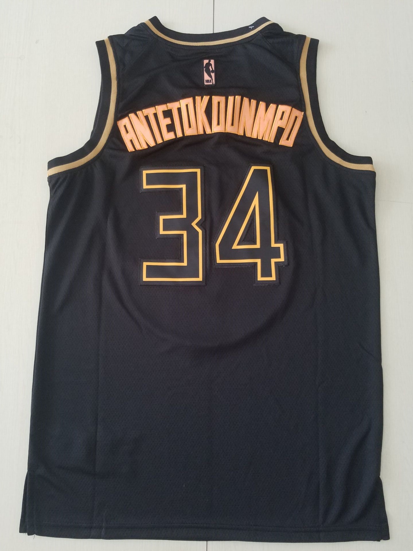 Youth Milwaukee Bucks 34 Antetokounmp Black golden limited NBA Nike Jerseys